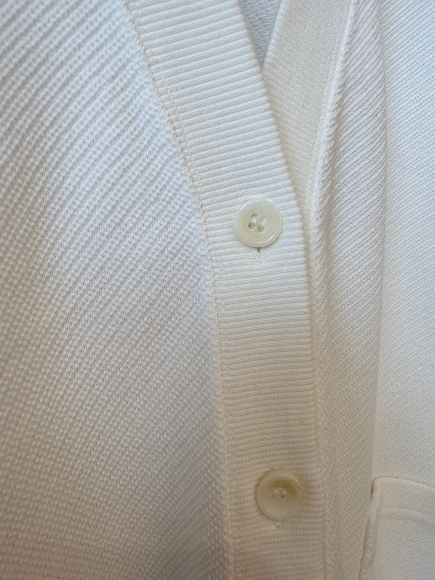 Cotton Mesh LS Cardigan - White - DUNE + SALT