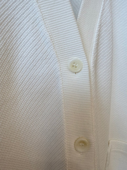 Cotton Mesh LS Cardigan - White - DUNE + SALT