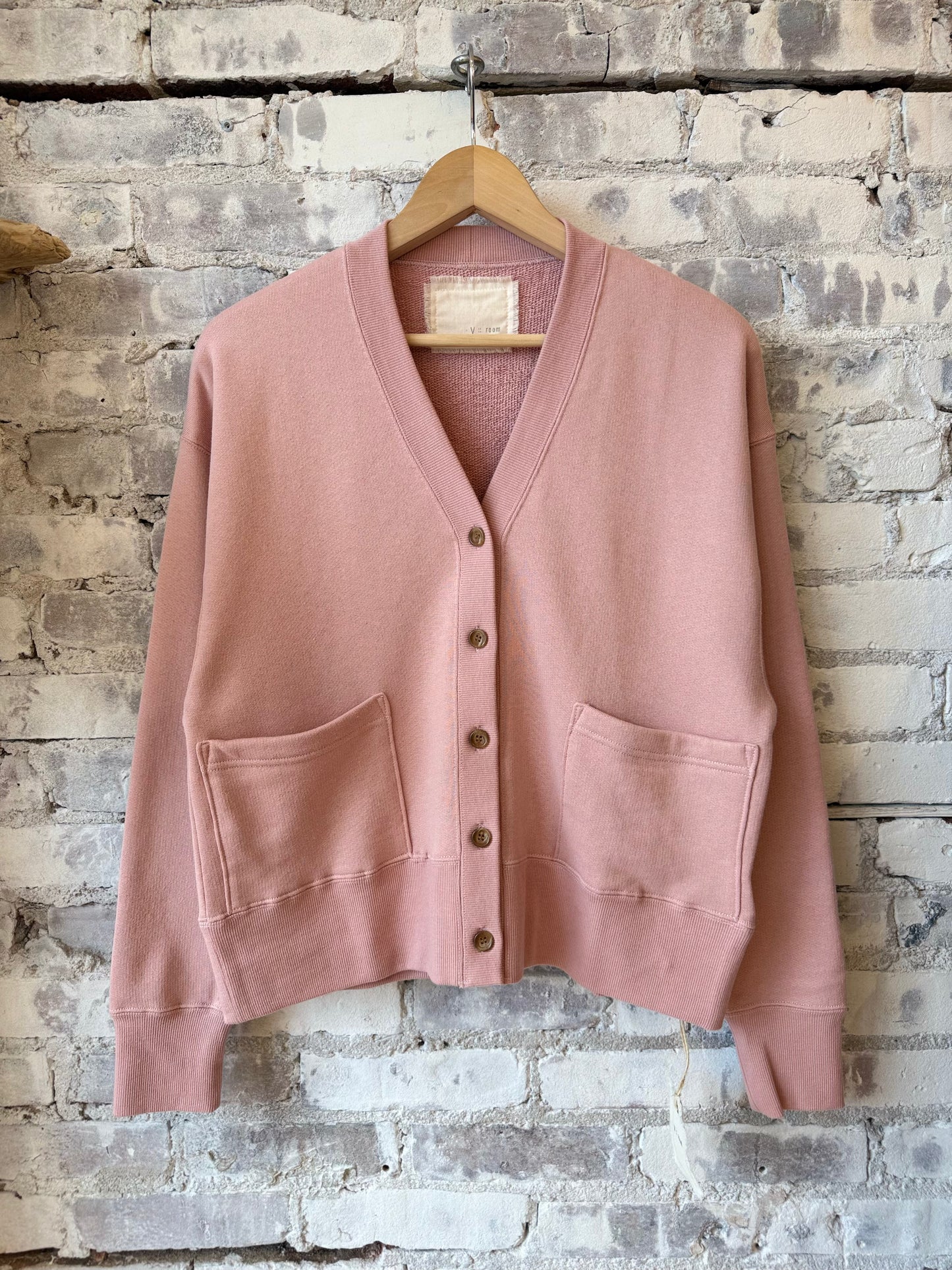 Loopback Cotton Tencel Cardigan - Dusty Pink - DUNE + SALT