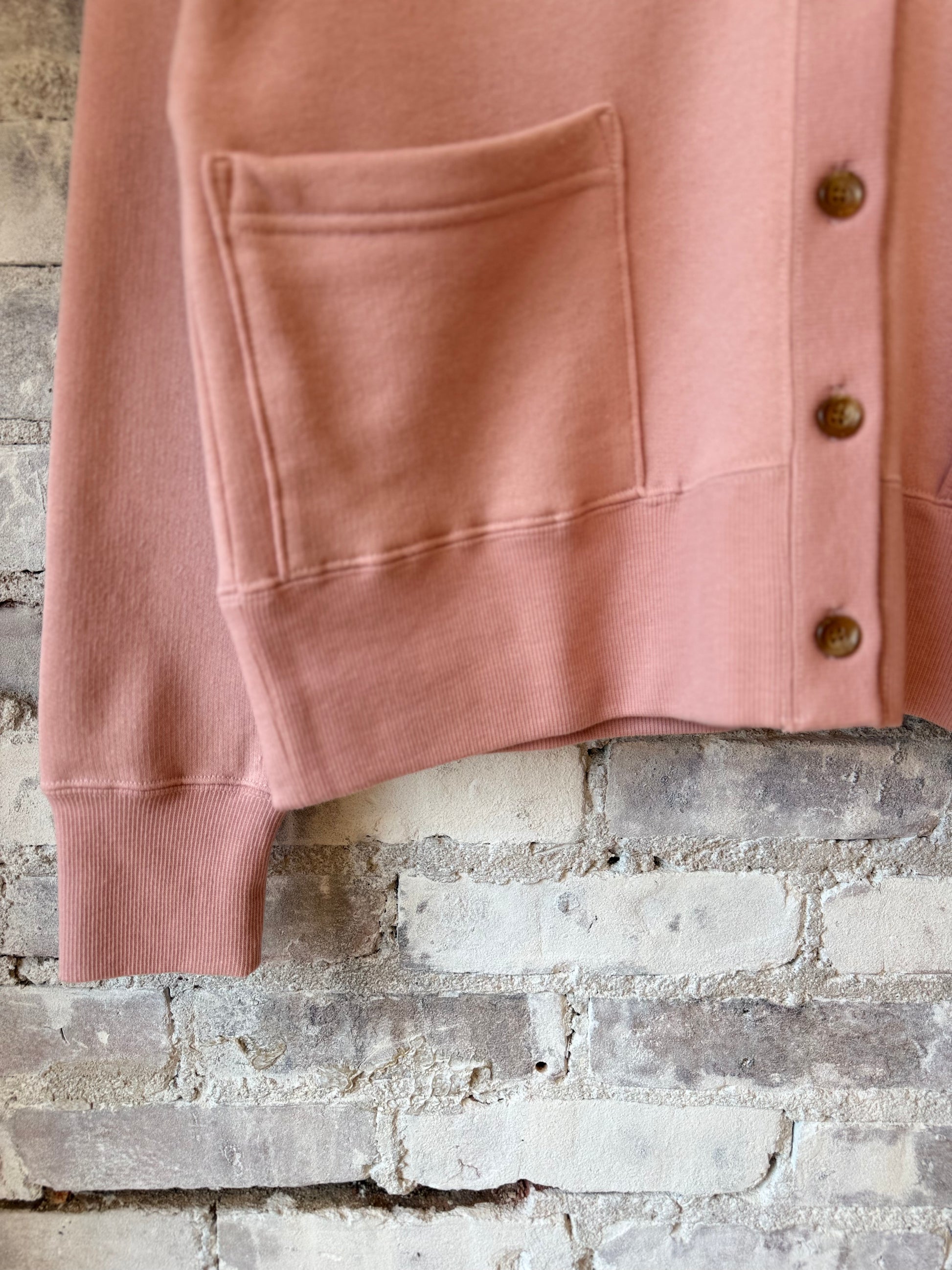 Loopback Cotton Tencel Cardigan - Dusty Pink - DUNE + SALT