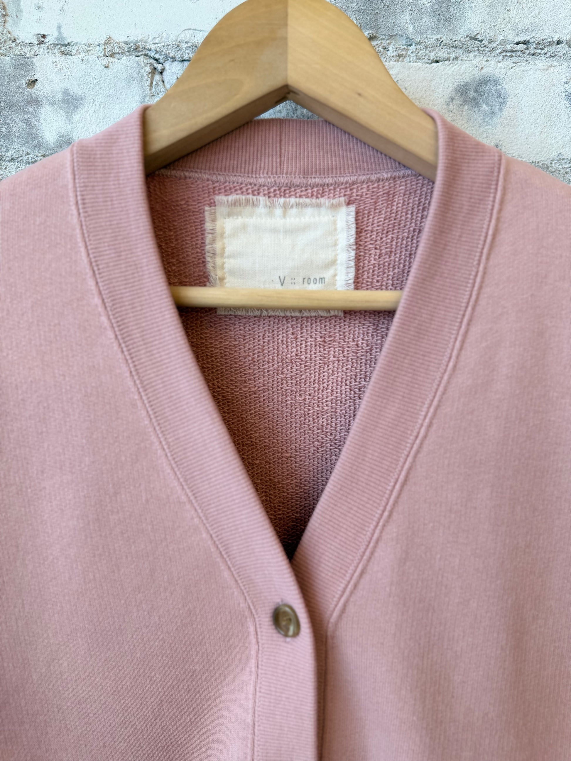 Loopback Cotton Tencel Cardigan - Dusty Pink - DUNE + SALT