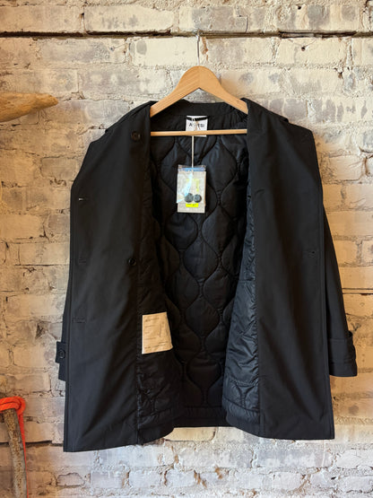 Women's black Scarlett jacket by Aspesi, showing front view with tailored fit and stylish collar details.
