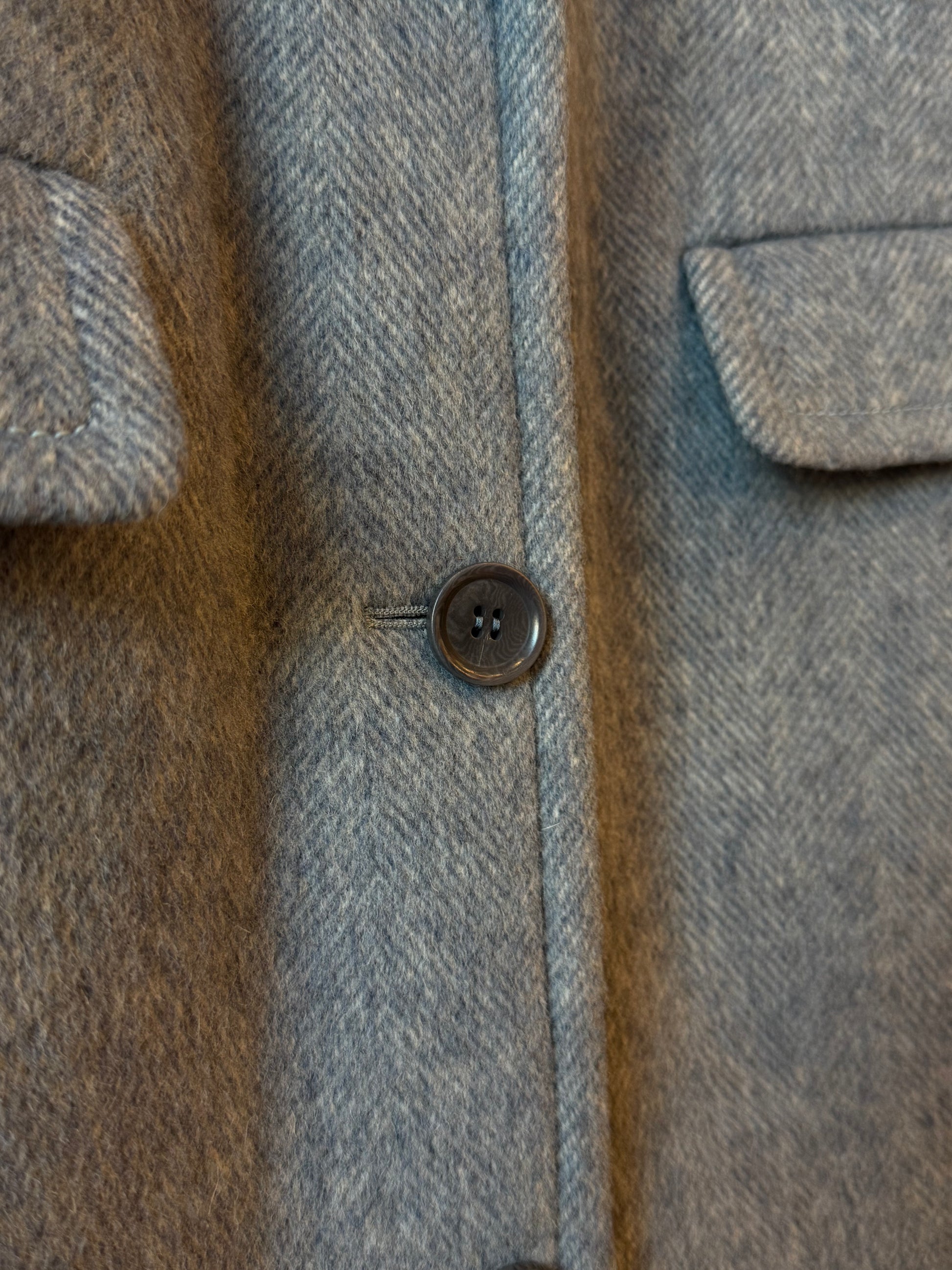 Sky blue women's wool coat by Aspesi, showcasing a stylish, tailored design with a front button closure and classic collar.