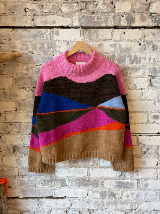 Women's Burdett Sweater by ELEVEN SIX featuring a multi-colored, stylish knit design, perfect for casual or layered looks.