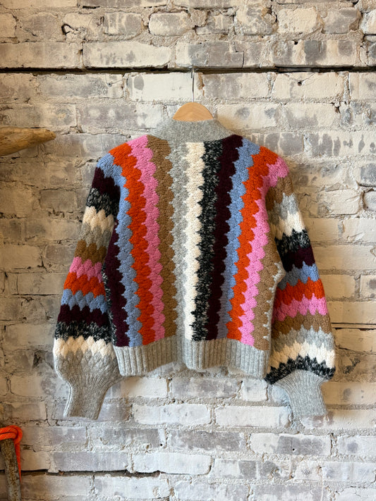 Women's Charlie Cardi by ELEVEN SIX in multi-color, featuring a cozy knit fabric and stylish layered design.
