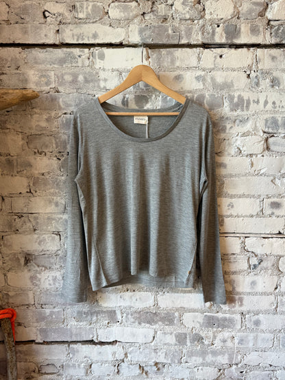 Light grey melange women's modal-cashmere longsleeve by Closed Women's, soft and comfortable long-sleeve top.