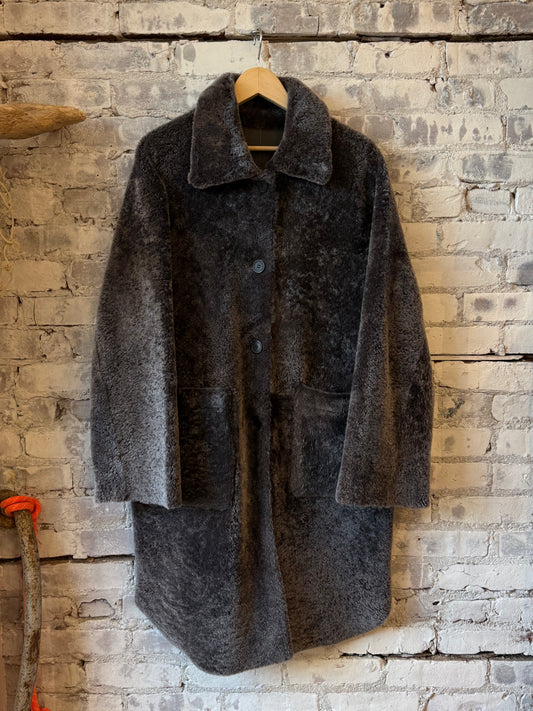 Women's Zoey Shearling Jacket by ARMA in soil color, featuring a cozy shearling exterior and stylish design.