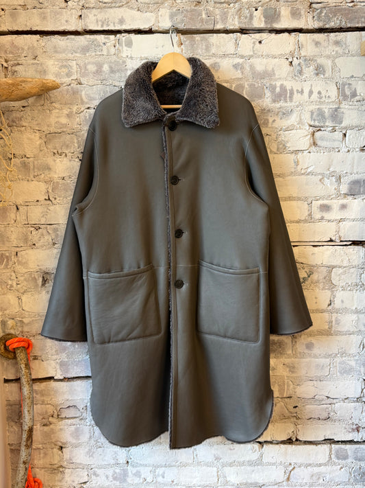 Women's Zoey Shearling Jacket by ARMA in soil color, featuring a cozy shearling collar and stylish fit.