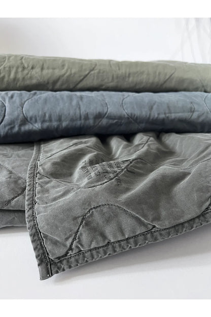 Quilted Utility Throw - Khaki - DUNE + SALT