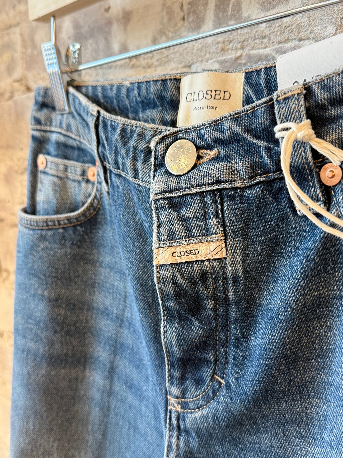Mid blue Gillan Comfort Wide Jeans for women by Closed Women's, showing relaxed fit and classic denim style.