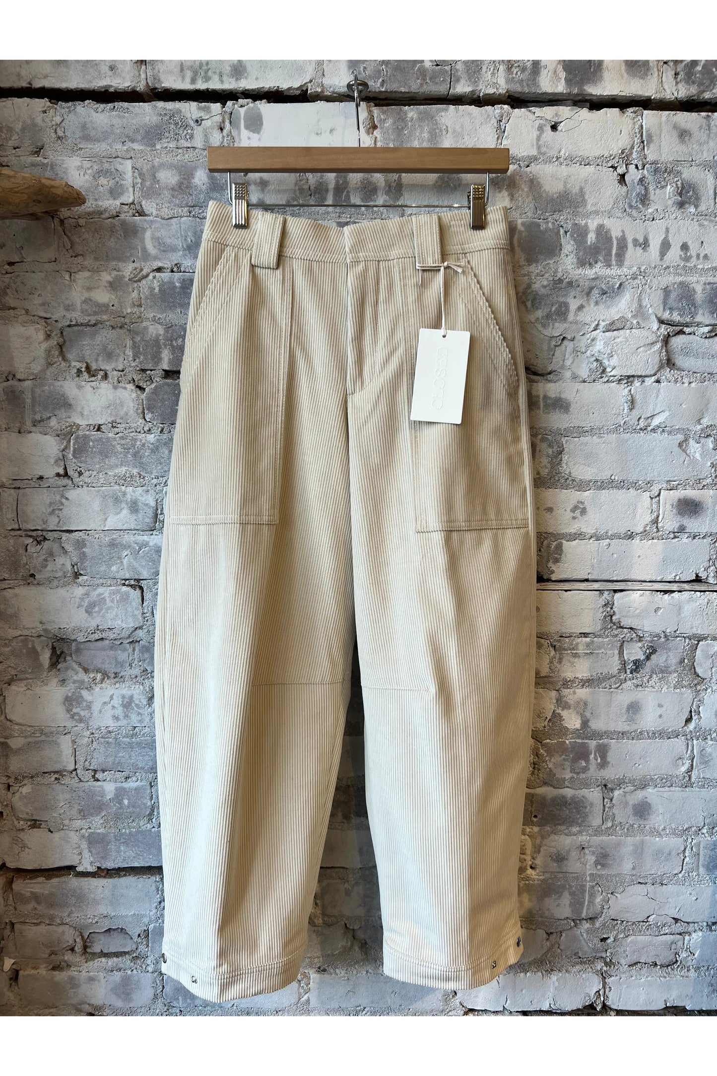 Rhannon Relaxed Corduroy Pants - Pearl Beige - DUNE + SALT