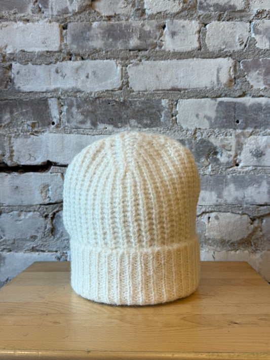 ELEVEN SIX women's Sophia Hat in ivory, featuring a soft textured knit design and cozy fit