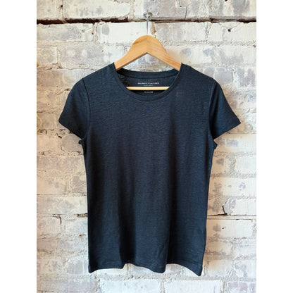 Majestic Filatures Stretch Linen SS Crewneck - Marine Dark Slate Gray