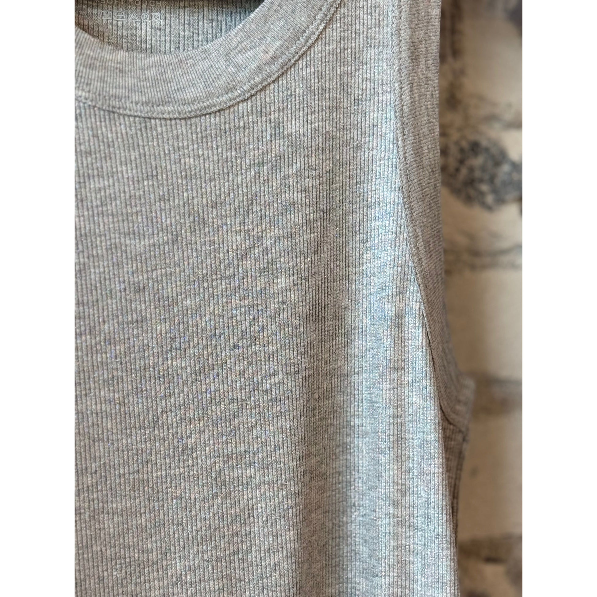 Majestic Filatures Soft Touch Metallic Baby Rib Crewneck Tank - Gris Chin Clair Dark Gray