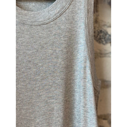 Majestic Filatures Soft Touch Metallic Baby Rib Crewneck Tank - Gris Chin Clair Dark Gray