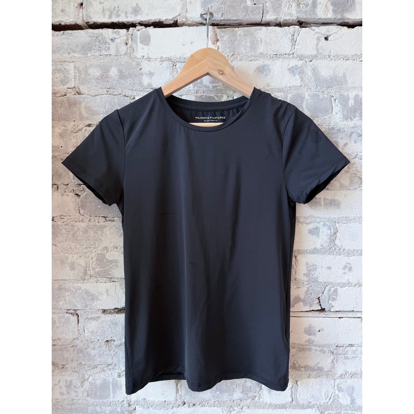 Majestic Filatures Jersey Stretch SS Crewneck - Noir Dark Slate Gray