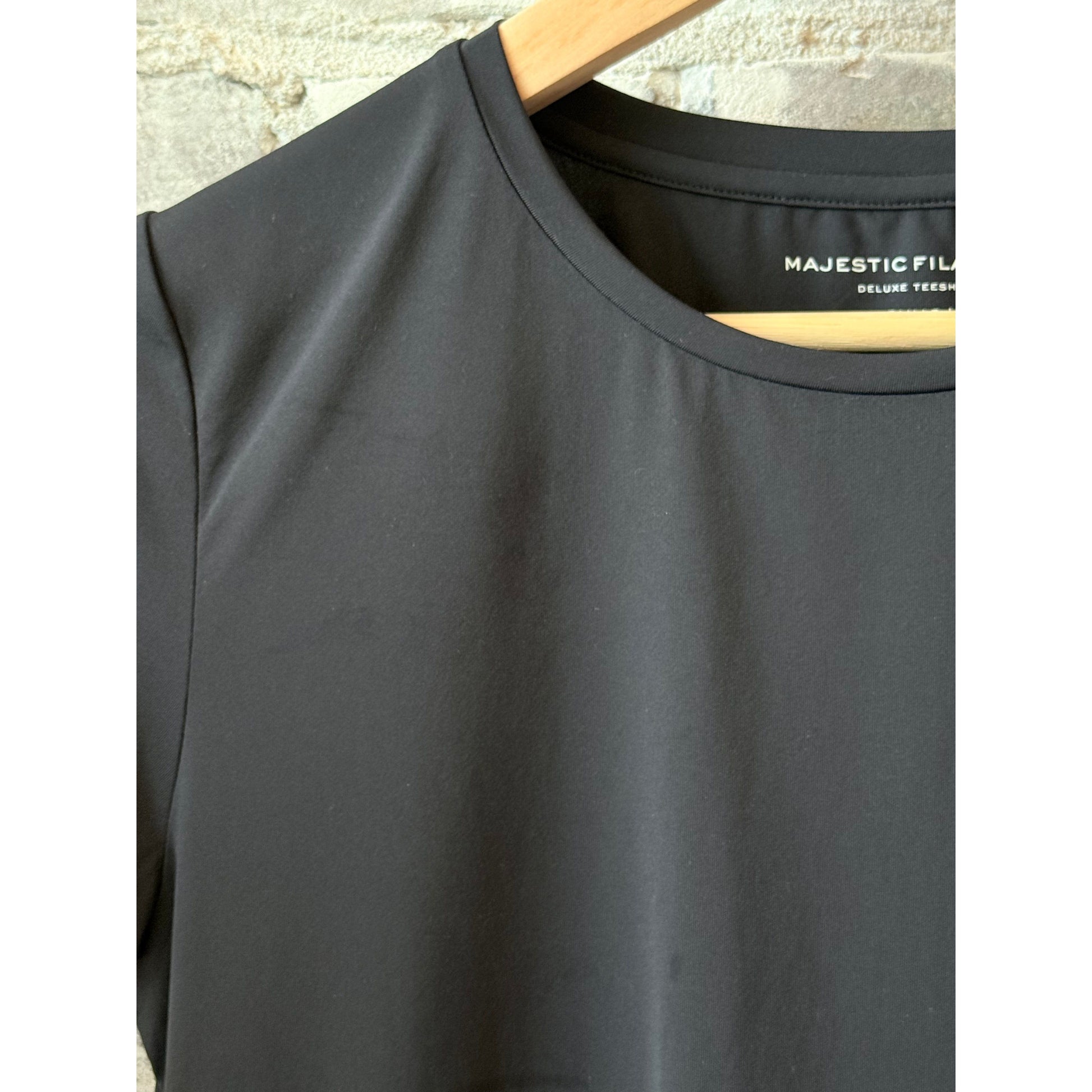 Majestic Filatures Jersey Stretch SS Crewneck - Noir Dim Gray