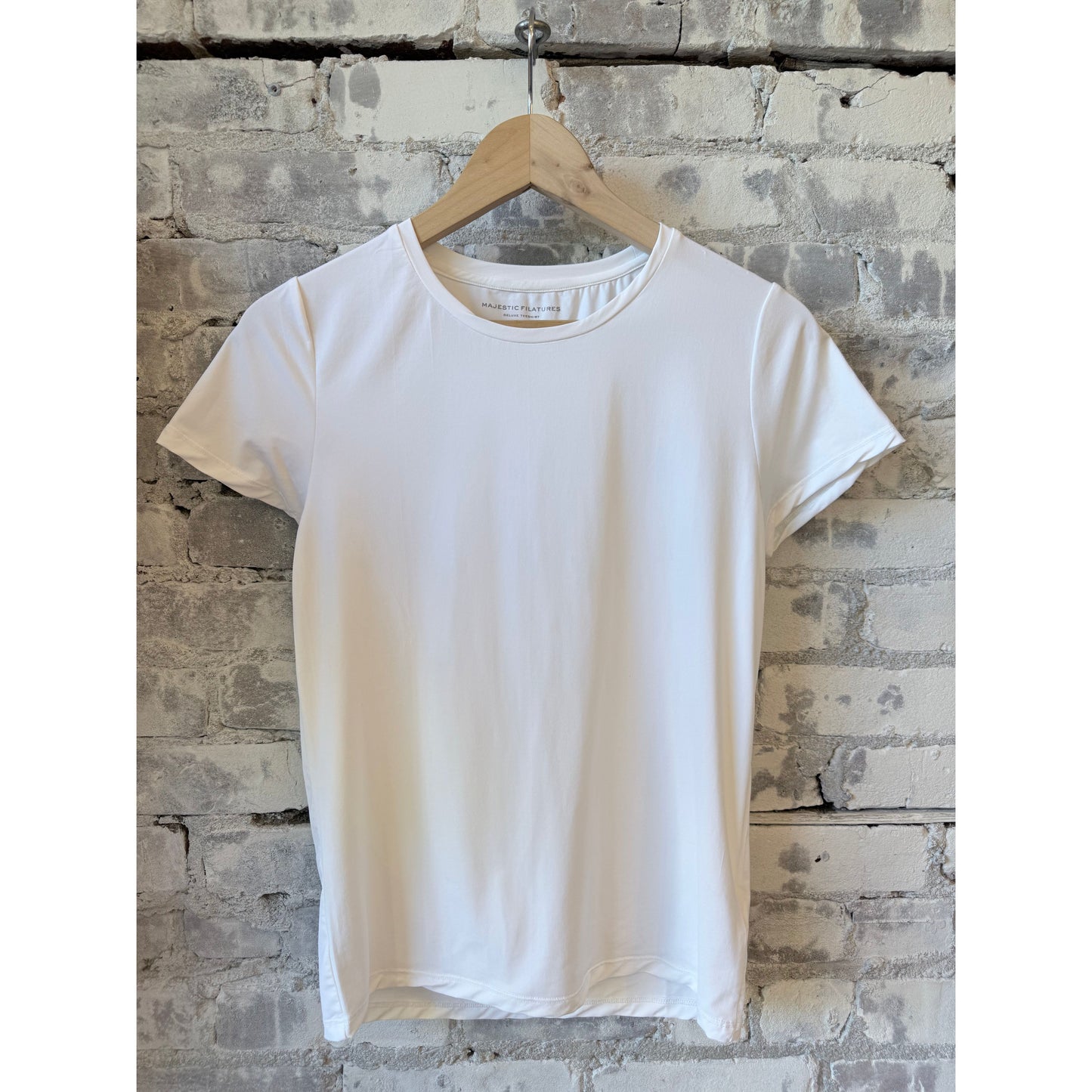 Majestic Filatures Jersey Stretch SS Crewneck - Blanc Light Gray