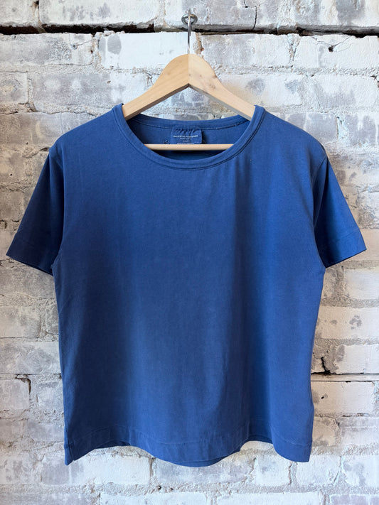 Organic Cotton Stretch Semi Relaxed SS Crewneck - Abyss