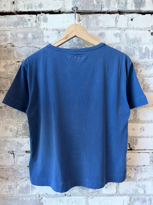Organic Cotton Stretch Semi Relaxed SS Crewneck - Abyss