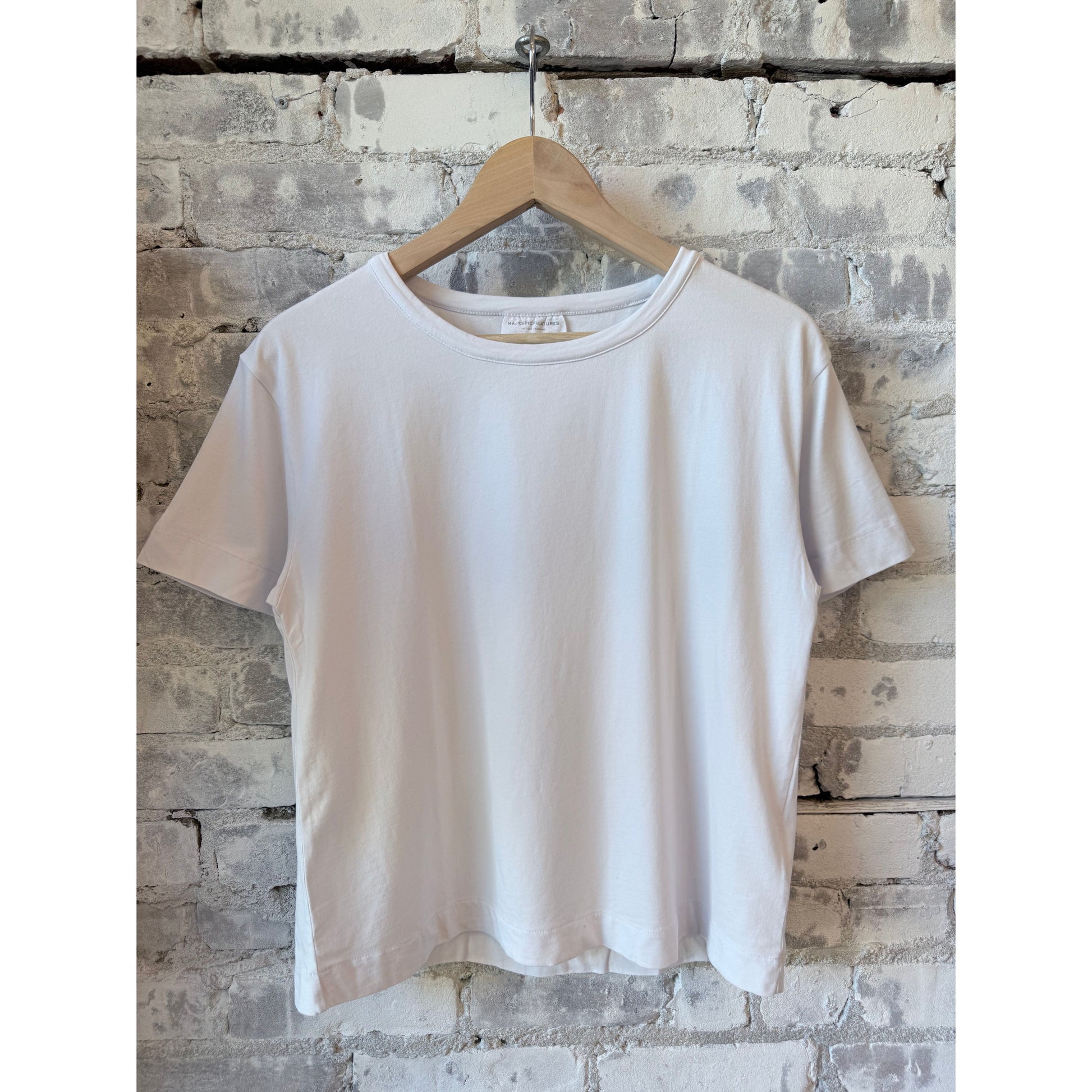 Majestic Filatures Organic Cotton Stretch Semi Relaxed SS Crewneck - Eau De Perle Gray