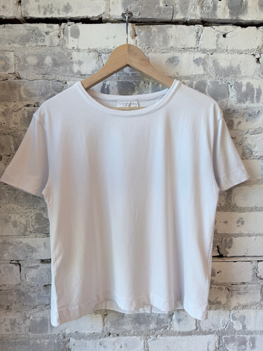 Organic Cotton Stretch Semi Relaxed SS Crewneck - Eau De Perle