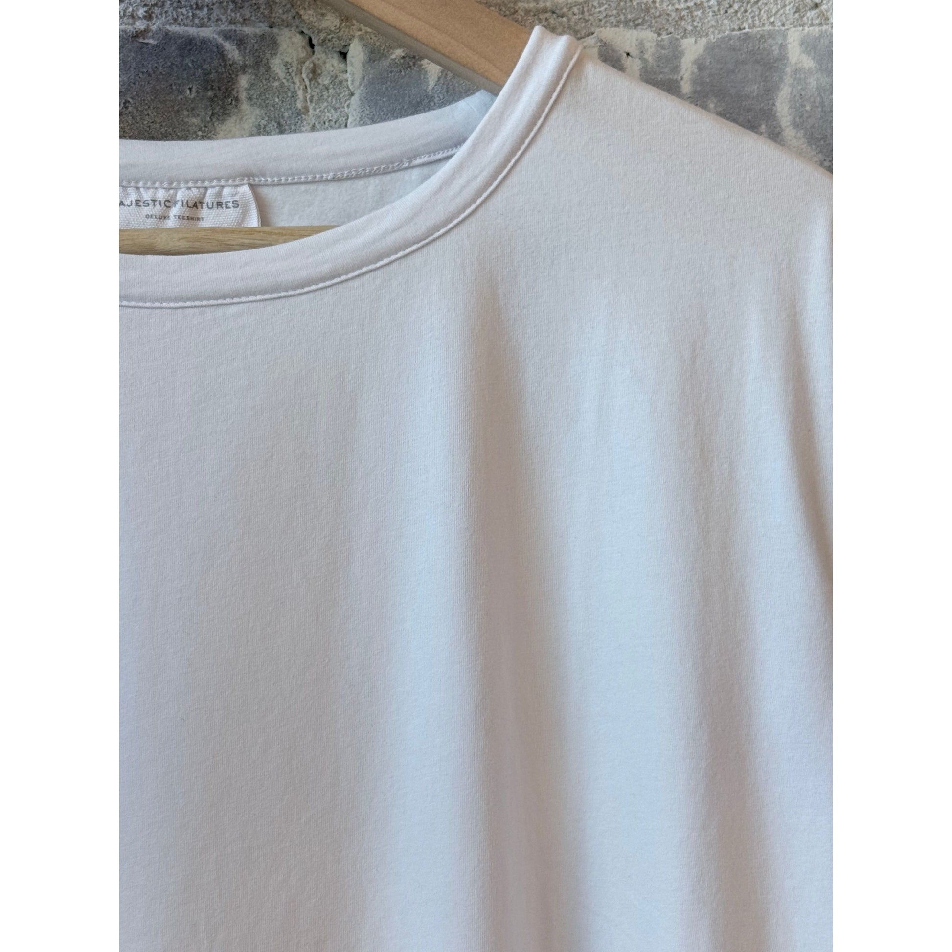 Majestic Filatures Organic Cotton Stretch Semi Relaxed SS Crewneck - Eau De Perle Light Steel Blue