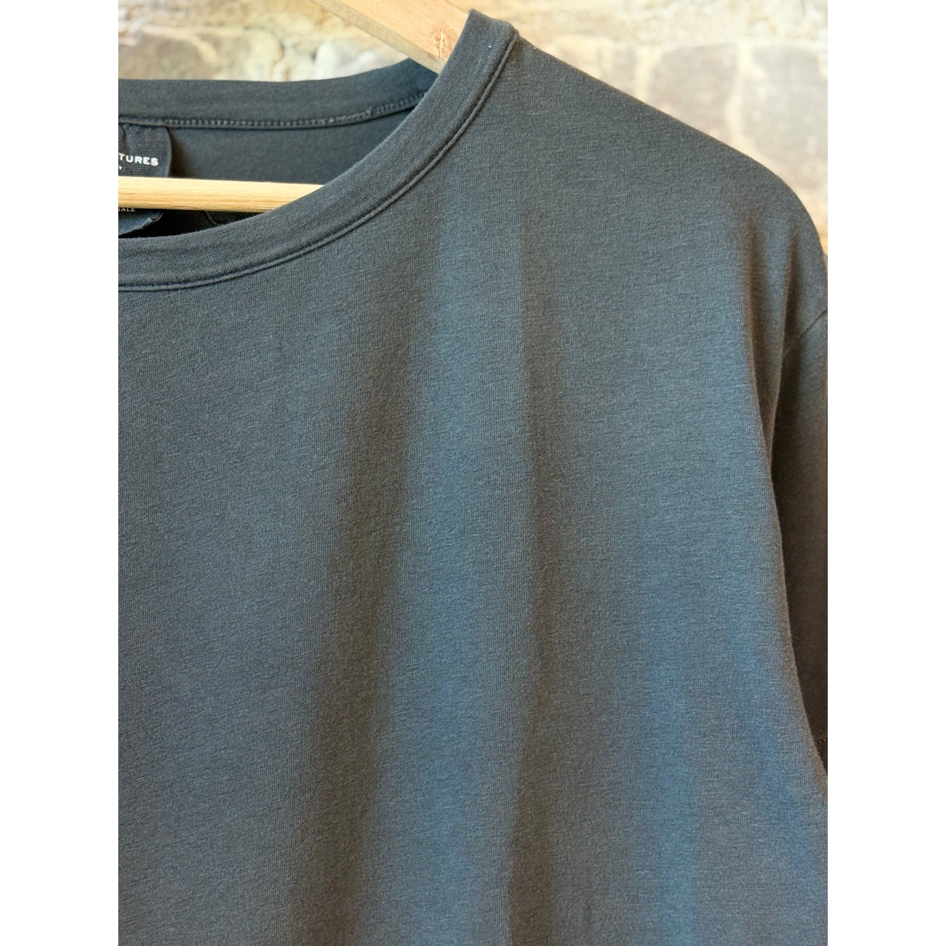 Majestic Filatures Organic Cotton Stretch Semi Relaxed SS Crewneck - Noir Dim Gray