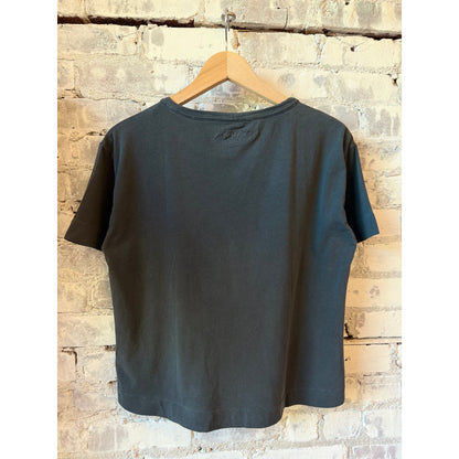 Majestic Filatures Organic Cotton Stretch Semi Relaxed SS Crewneck - Noir Dark Slate Gray