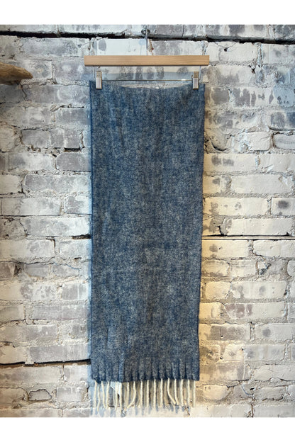 Scarf Two Wool Blend Scarf - Blue Multi - DUNE + SALT