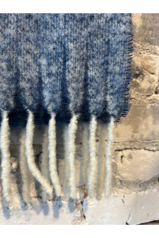 Scarf Two Wool Blend Scarf - Blue Multi - DUNE + SALT