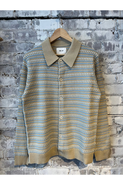 Jackie Polo Cardigan - White Pepper - DUNE + SALT