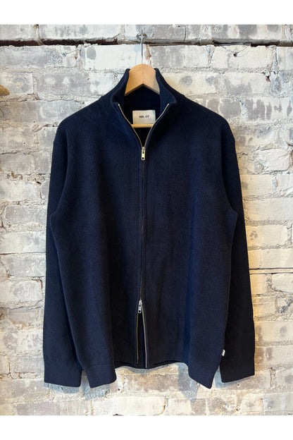Danny Full Zip Sweater - Navy Blue - DUNE + SALT