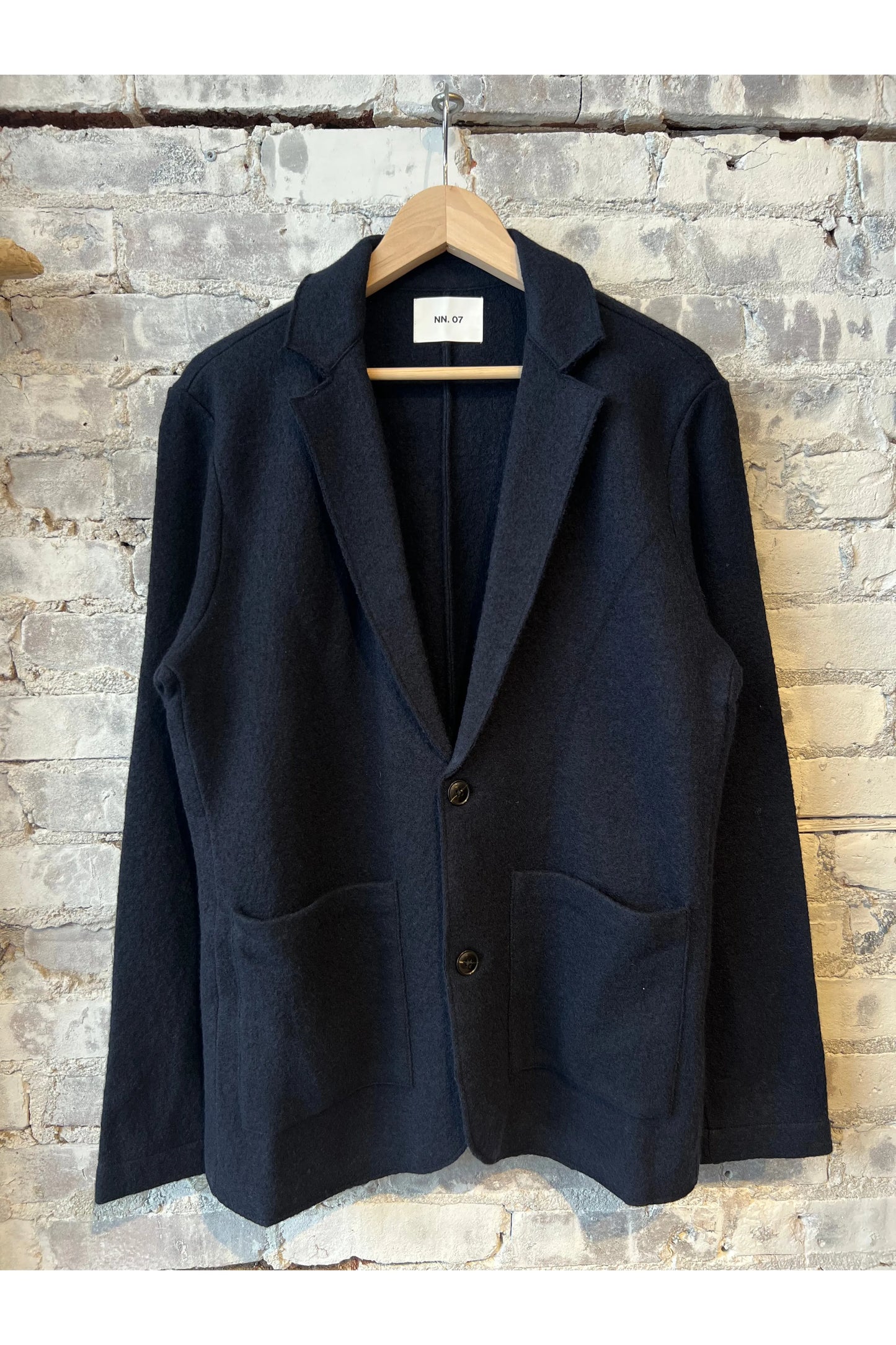 Boiled Wool Blazer - Navy Blue - DUNE + SALT
