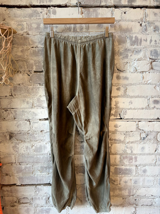 FreeCity MATTE/SATIN LOOSE DRAWCORD BIGGY PANT - Mud Dark Gray