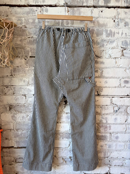 Women's Freecity Indigo Stripe French/Sailor Pants with classic blue and white nautical stripe pattern on lightweight fabric.