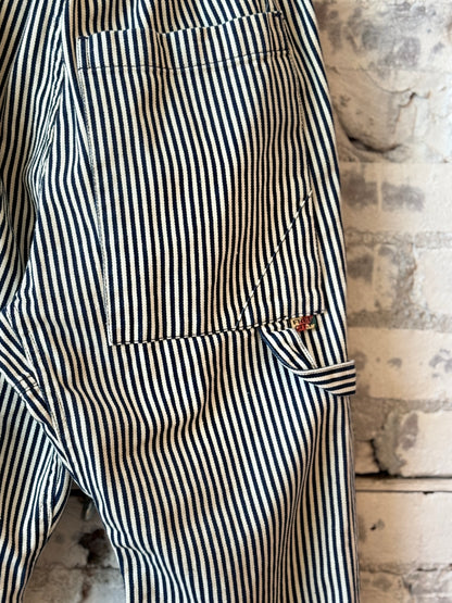 Women's Freecity Indigo Stripe French Sailors Pants with classic navy and white stripe design, relaxed fit, and high waist.