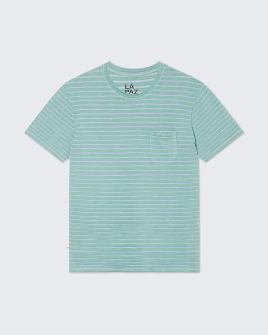 Guerreiro T-Shirt - Green/Indigo Stripes - DUNE + SALT