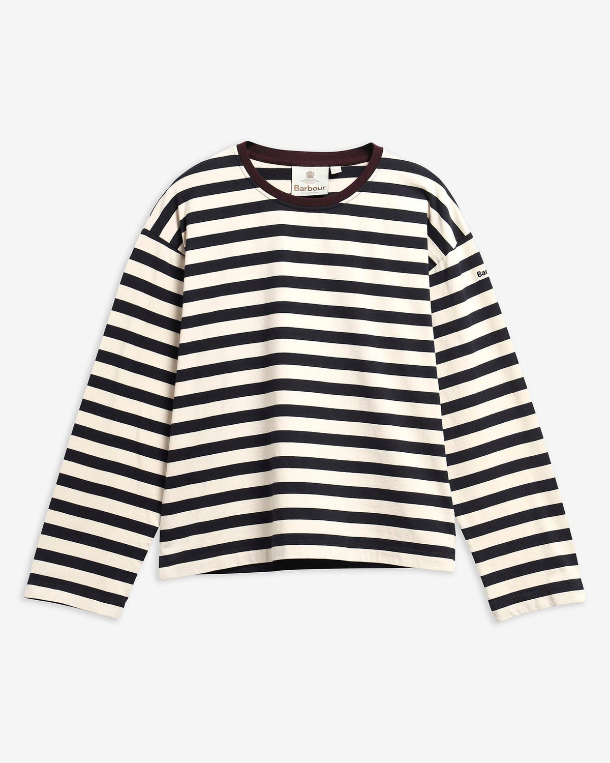Woodhouse Striped Long-Sleeved T-Shirt - Dark Navy/Birch, flat