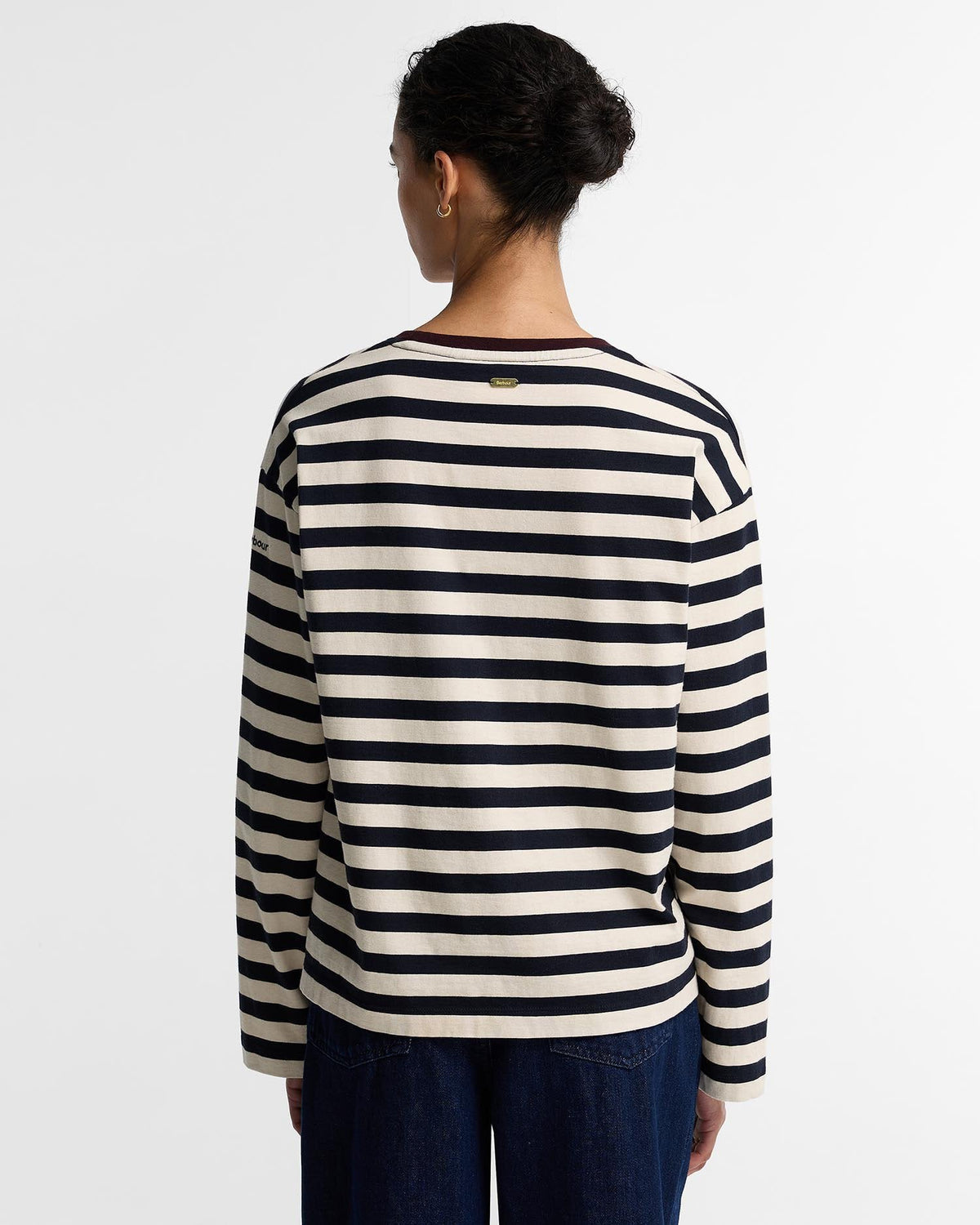 Woodhouse Striped Long-Sleeved T-Shirt - Dark Navy/Birch, back