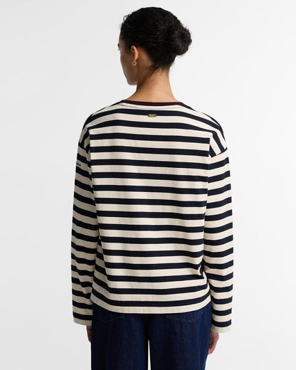 Woodhouse Striped Long-Sleeved T-Shirt - Dark Navy/Birch, back