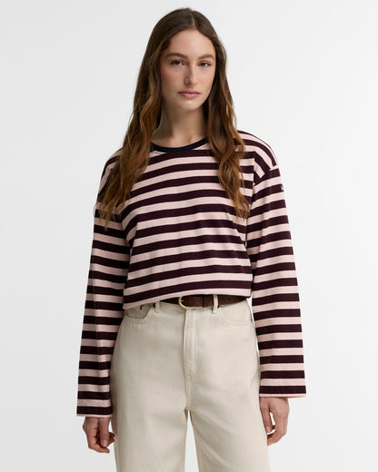 Woodhouse Striped Long-Sleeved T-Shirt - Fig/Pink Blush, front