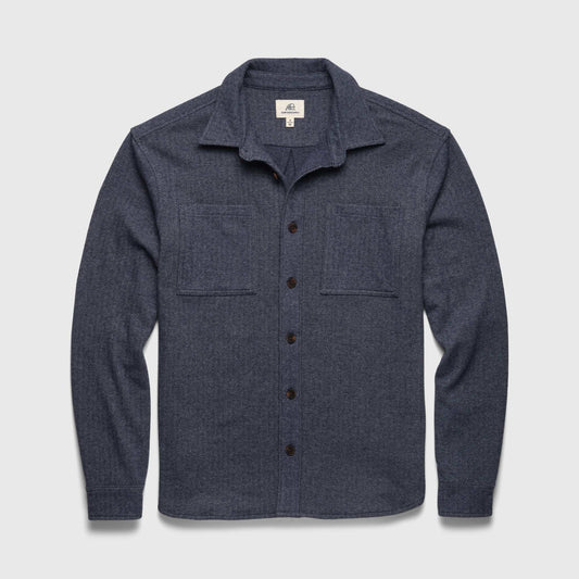 Louis Soft Herringbone Overshirt - Navy