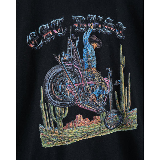 Men's black Russel Basic Jersey Tee by Eat Dust, featuring a classic crewneck design and comfortable fit.