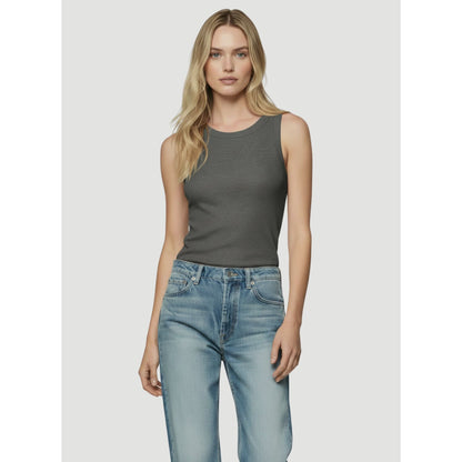 Majestic Filatures Soft Touch Metallic Baby Rib Crewneck Tank - Gris Chin Clair Lavender