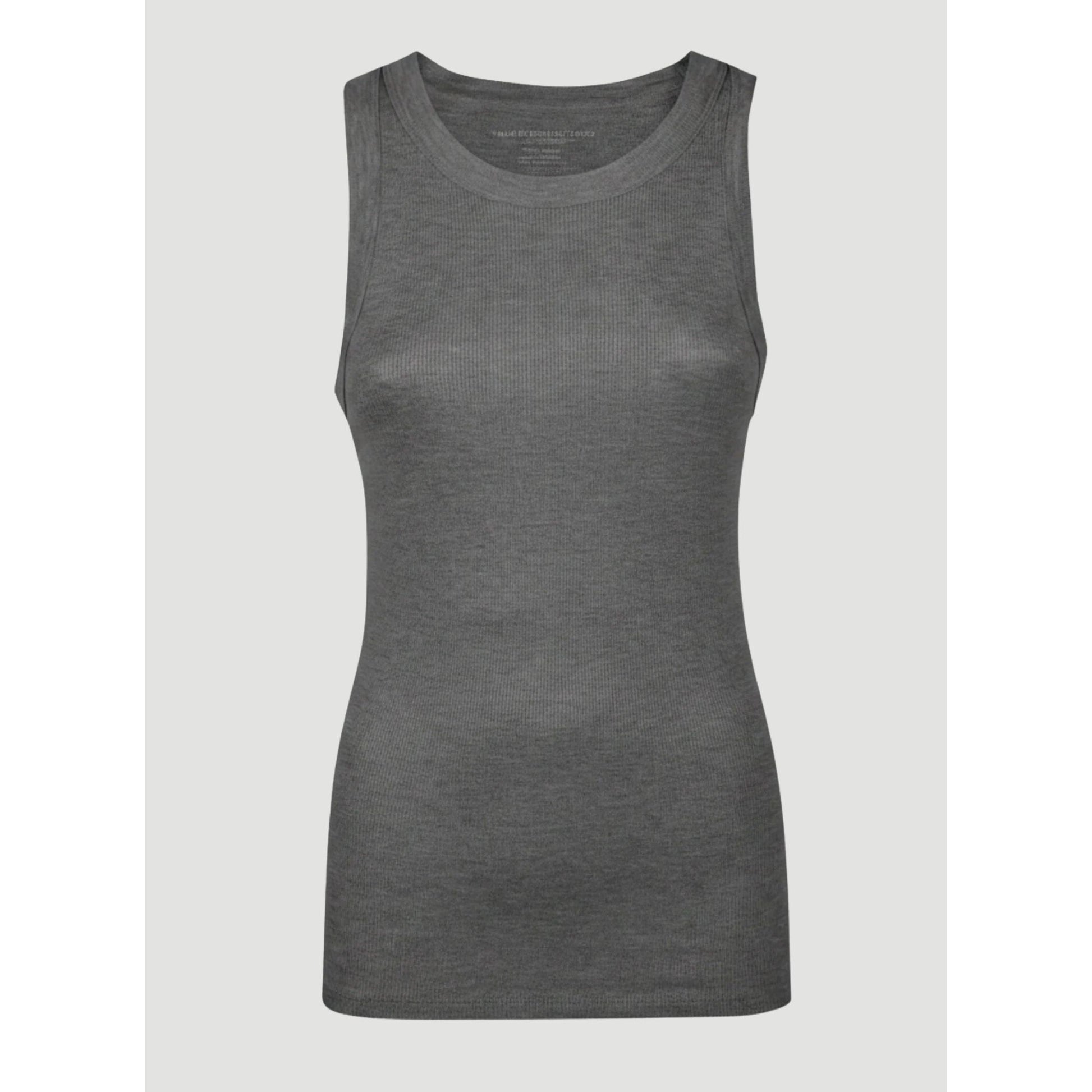 Majestic Filatures Soft Touch Metallic Baby Rib Crewneck Tank - Gris Chin Clair Dim Gray