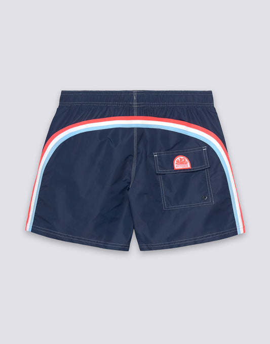 Sundek Iconic Taffeta Elastic Waist Boardshort - Navy Dark Slate Gray