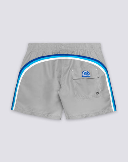Iconic Taffeta Elastic Waist Boardshort - Silver