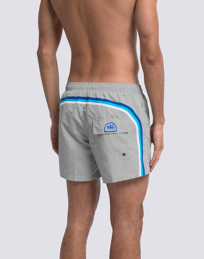 Iconic Taffeta Elastic Waist Boardshort - Silver