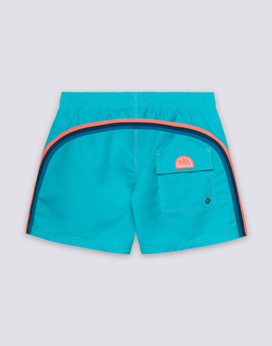 Sundek Iconic Taffeta Elastic Waist Boardshort - Marine Dark Turquoise